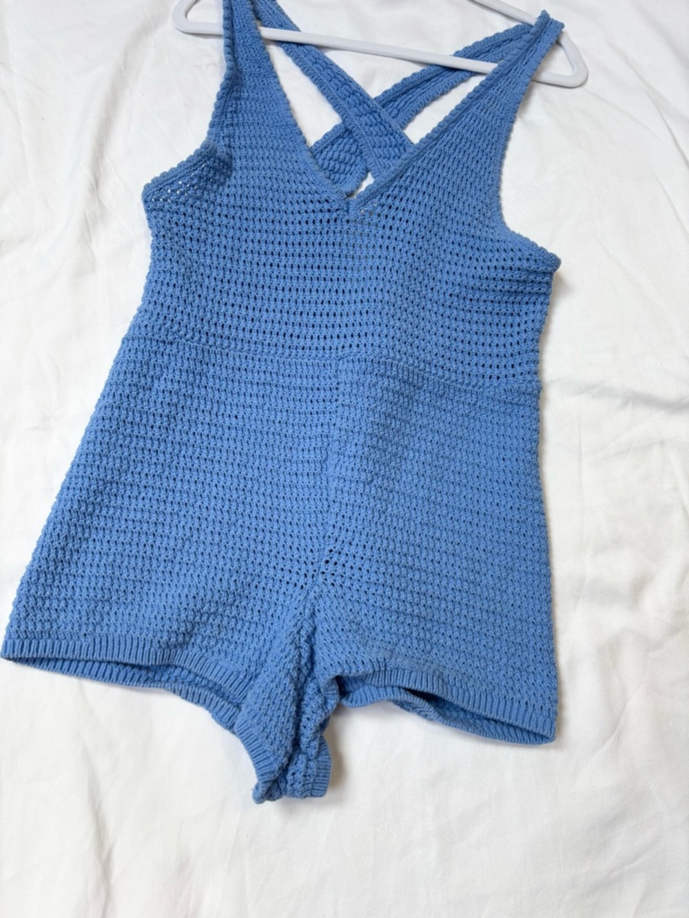 Free People Sky Blue Knit Romper - Picture 3 of 9
